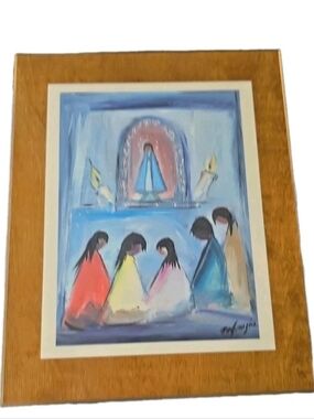 Ted DeGrazia Framed Art Print "American Indian Very Very Silently Praying"